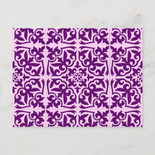 Carte Postale Tuiles marocaines - violet et orchidée