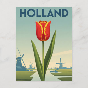 Carte Postale Tulip en Hollande Pays-Bas