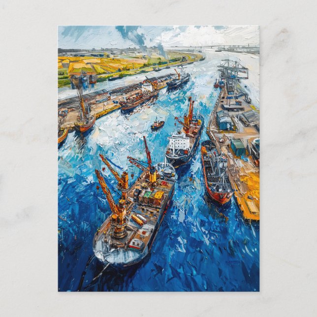 Carte Postale Tulip Fields with Barn and Stream Fantasy Painting (Devant)