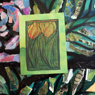 Carte Postale Tulipe à fleurs de printemps