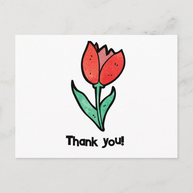 Carte Postale Tulipe Élégante Merci aux Enseignants (Devant)