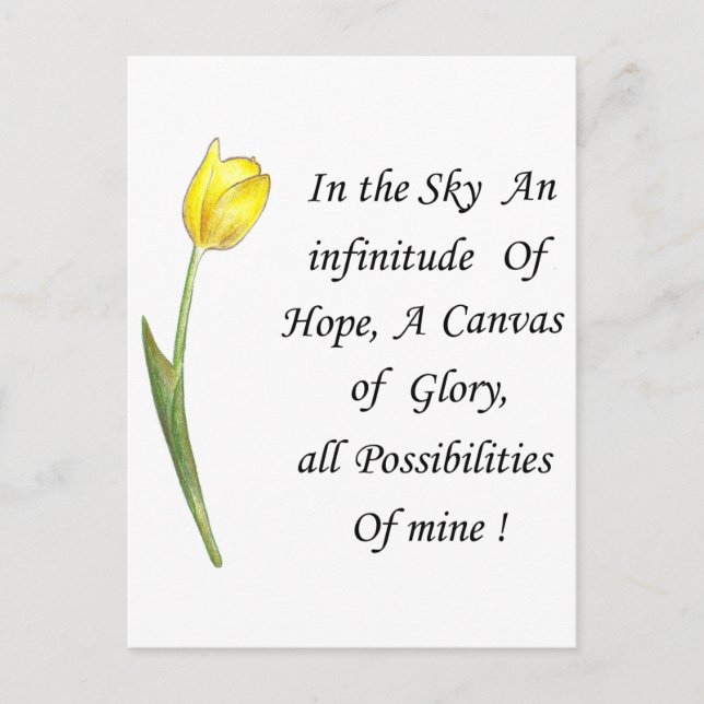 Carte Postale Tulipe jaune (Devant)