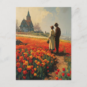 Carte Postale Tulipe Sérénité Vintage
