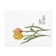 Tulipes Aquarelles - Joyeux Anniversaire