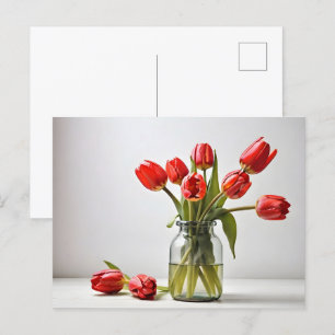 Carte Postale Tulipes de printemps pour la Saint Valentin