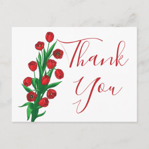Carte Postale Tulipes rouges Fleurs de Merci Floral