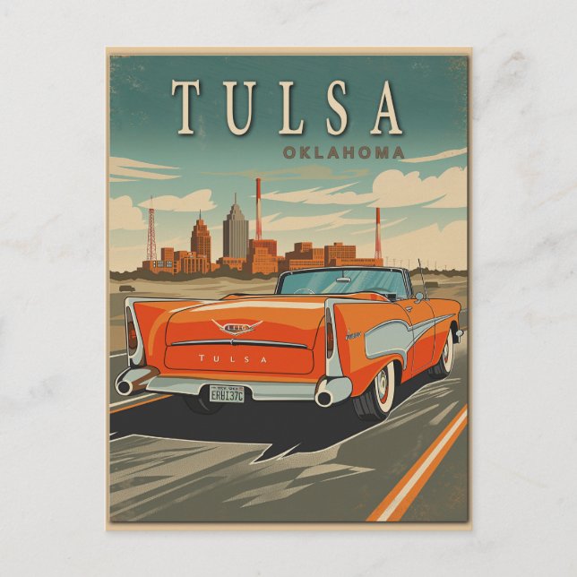 Carte Postale Tulsa Oklahoma Voyage Vintage (Devant)