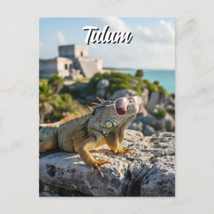Carte Postale Tulum Mexique Voyage Iguana
