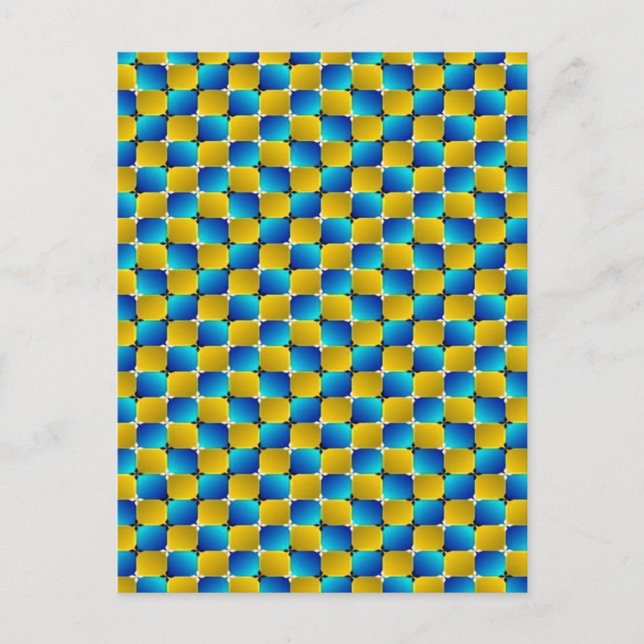Carte Postale Tumbler #3 Illusion optique Warping Blue/Yellow (Devant)