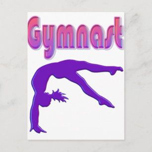 Carte Postale Tumbling de puissance de gymnastique violet métall