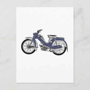 Carte Postale Tunturi à cyclomoteur rétro