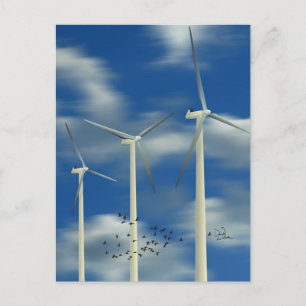 Carte Postale Turbine éolienne d'énergie verte