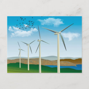 Carte Postale Turbines éoliennes