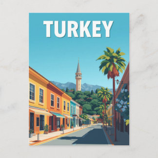 Carte Postale Turkey Colorful Street Vintage Travel Art