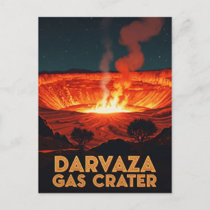 Carte Postale Turkménistan Darvaza Gaz Crater Voyage