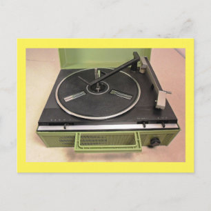 Carte Postale Turntable Record Player Retro Tech