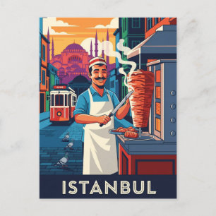 Carte Postale Turquie Istanbul Kebab Vendeur rue