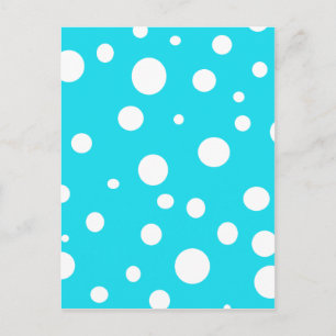 Carte Postale Turquoise avec Pois blanc Fun
