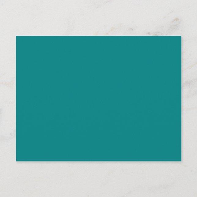 Carte Postale Turquoise bleu turquoise Aqua couleur solide Arriè (Devant)