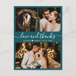 Carte postale turquoise du Mariage de Collage de p