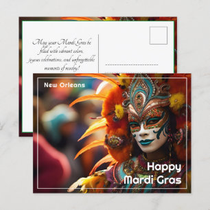 Carte Postale 💚 💜 💛 Turquoise Elégance : Mardi Gras Radiance