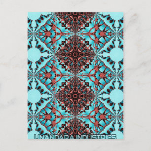 Carte Postale Turquoise Fractale Star Blast