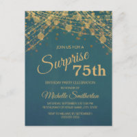 Turquoise Gold String Lights Surprise 75e annivers