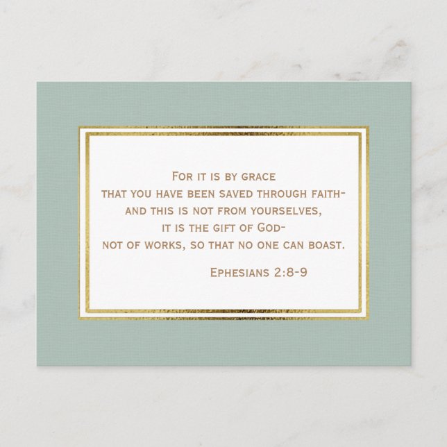 Carte postale turquoise Gold White Christian Bible (Devant)