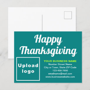 Carte postale Turquoise Green Holiday de Thanksgiv