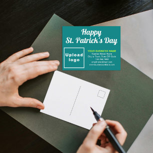Carte postale turquoise Green St Patrick Business