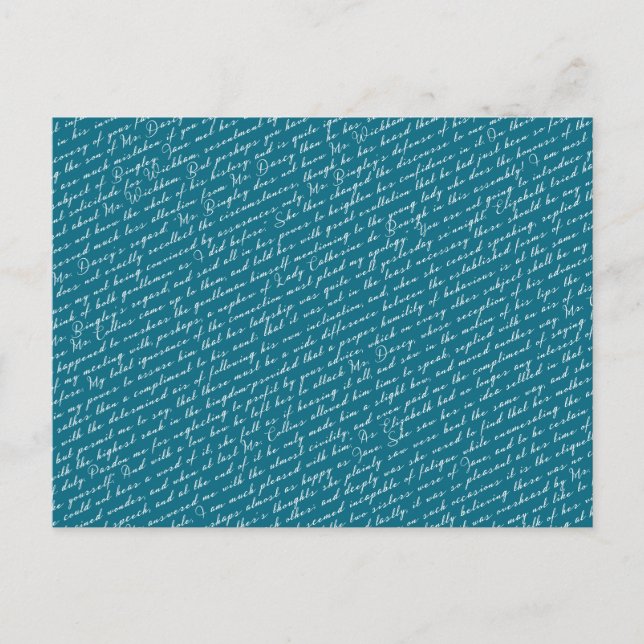 Carte Postale Turquoise Jane Austen Pride Préjugés Netherfield B (Devant)