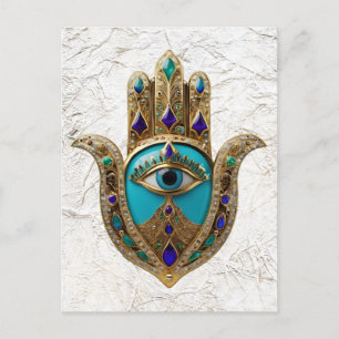 Carte Postale Turquoise Troisième Oeil Hamsa