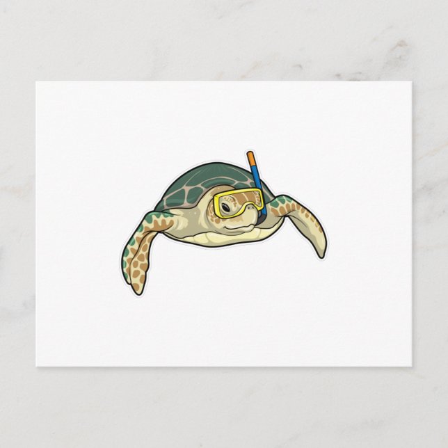 Carte Postale Turtle Diver Snorkel (Devant)