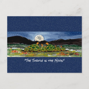 Carte postale Turtle in the Moon Whimsical Waterco