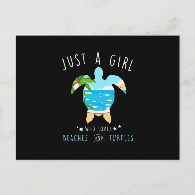 Carte Postale Turtle Just A Girl Who Loves Beachs And Turtles (Devant)