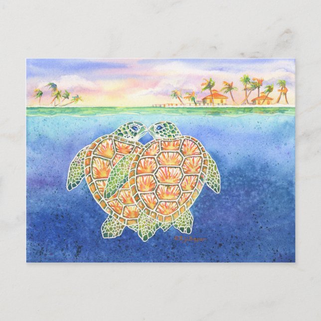Carte Postale Turtle Love (Devant)