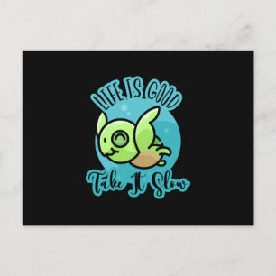 Carte Postale Turtle Lover   La Vie Est Bonne Avec Une Tortue