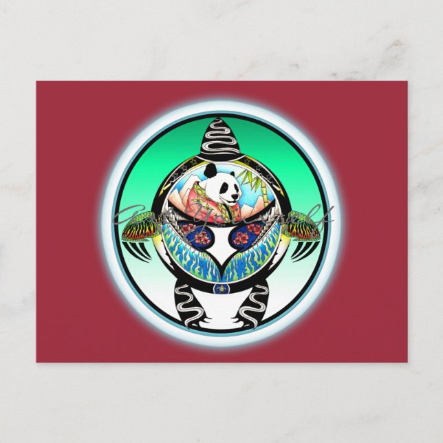 Carte Postale Turtle Panda (Devant)