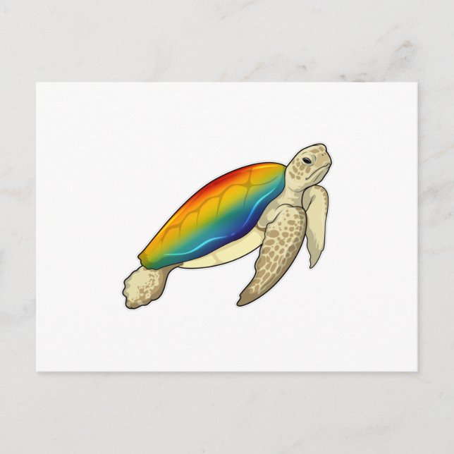 Carte Postale Turtle Rainbow (Devant)