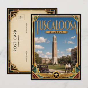 Carte Postale Tuscaloosa Alabama Art Déco Vintage Âge d'Or