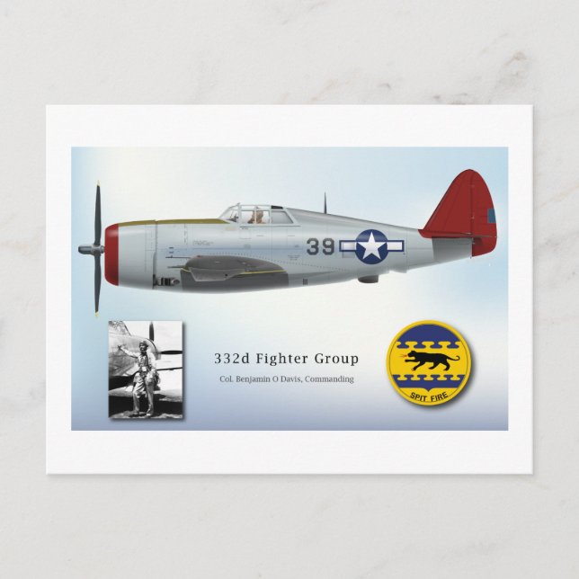Carte Postale Tuskegee "Red Tail" P-47C Thunderbolt (Devant)