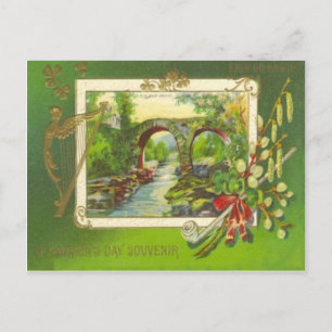 Carte Postale Tuyau vintage Bridge Harpe de l'Érin Fête de la Sa