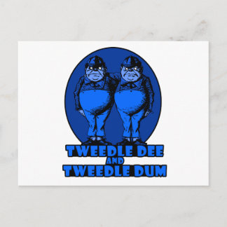 Carte Postale Tweedle Dee et Tweedle Dum Logo Bleu