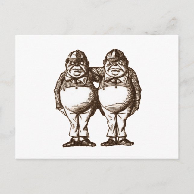 Carte Postale Tweedle Dee & Tweedle Dum Sepia (Devant)