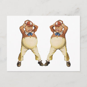 CARTE POSTALE TWEEDLEDEE & TWEEDLEDUM AU WONDERLAND