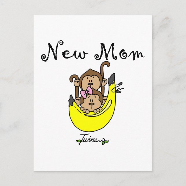 Carte Postale Twin Boy and Girl New Mom Tshirts (Devant)