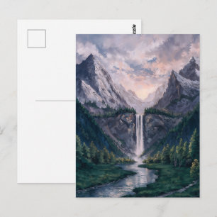 Carte Postale Twin Peak Falls - Paysage serein de style pictural