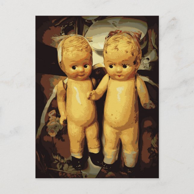 Carte Postale Twin Vintage Dolls (Devant)