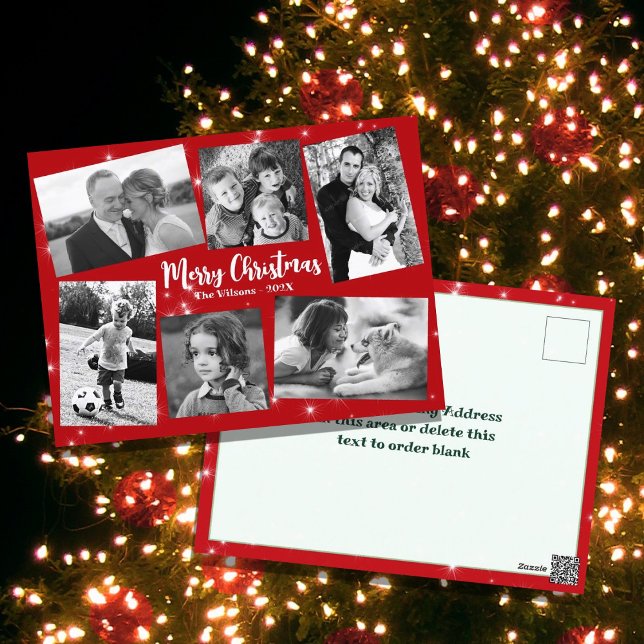 Carte Postale Twinkling Stars Photo Collage Joyeux Noël (Créateur téléchargé)