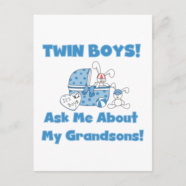 Carte Postale Twins-Ask About My Grandsons Tshirts and Gifts (Devant)